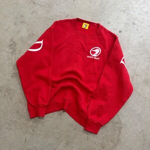 Vintage Duck Head Spellout Sweatshirt Red XL Made in USA Cotton Crewneck